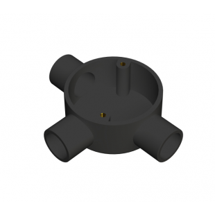 25mm Black PVC Conduit Tee Box